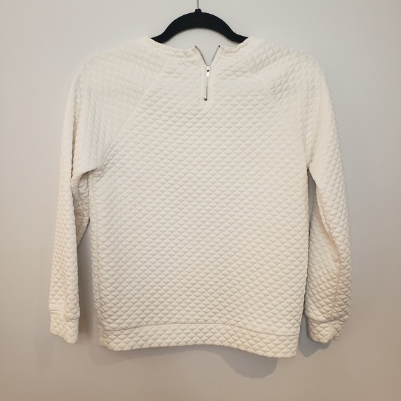 Atmosphere Women White Quilted Pullover Sweater - Picture 4 of 4